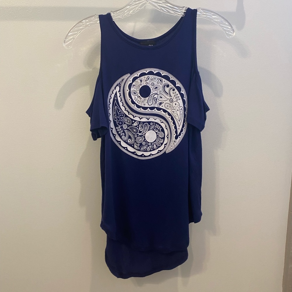 Yin Yang Cold Shoulder Top